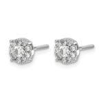 14k White Gold 1/2 carat Lab Grown Diamond VS/SI+ G+ Cluster Screwback Post Earrings - Image 2