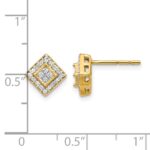 10k Polished Diamond Post Earrings - Image 4