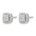 14k White Gold 1/2 carat Lab Grown Diamond VS/SI+ G+ Double Halo Post Earrings - Image 2