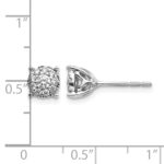 14k White Gold 1 carat Lab Grown Diamond VS/SI+ G+ Halo Post Earrings - Image 4