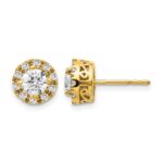 14k 1/4 carat Diamond (Holds 2-4.8mm Stones) Semi-mount Halo Stud Earrings