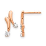 14k Rose Gold 1/5 carat Diamond 2-Stone Post Earrings