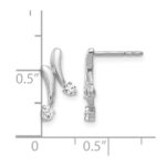 14k White Gold 1/5 carat Diamond 2-Stone Post Earrings - Image 4