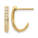 14k 1/5 carat Diamond J-Hoop Post Earrings