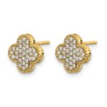 10k Diamond Quatrefoil Post Earrings - Image 2