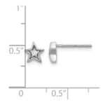 14k White Gold Diamond Star Post Earrings - Image 4