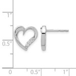 14k White Gold Diamond Heart Earrings - Image 4