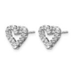 14k White Gold 1/2 carat Lab Grown Diamond VS/SI+ G+ Complete Heart Post Earrings - Image 2