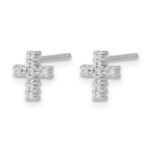 14k White Gold 1/10 carat Lab Grown Diamond VS/SI+ G+ Cross Post Earrings - Image 2