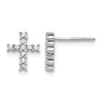 14k White Gold 1/5 carat Lab Grown Diamond VS/SI+ G+ Cross Post Earrings
