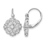 14k White Gold 1/3 carat Lab Grown Diamond VS/SI+ G+ Complete Fashion Leverback Earrings