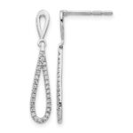 14k White Gold 1/5 carat Lab Grown Diamond VS/SI+ G+ Complete Fashion Dangle Post Earrings