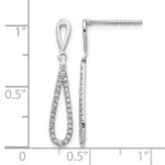 14k White Gold 1/5 carat Lab Grown Diamond VS/SI+ G+ Complete Fashion Dangle Post Earrings - Image 4