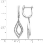 14k White Gold 1/2 carat Diamond Teardrop Hinged Dangle Earrings - Image 4