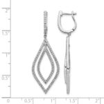 14k White Gold 1.1 carat Diamond Teardrop Hinged Dangle Earrings - Image 4