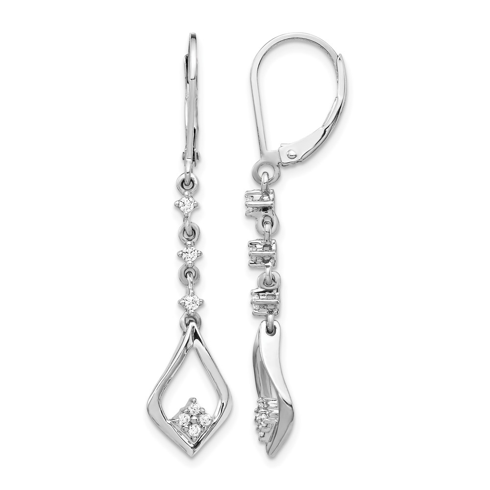 EM5573-020-1WA.jpg 10k White Gold Diamond Leverback Dangle Earrings - Image 1