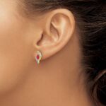 10k Diamond and Ruby Earrings - Image 3