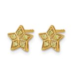 14k Yellow Gold Yellow Sapphire Star Post Earrings - Image 2