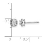 14k White Gold 1/3 carat Lab Grown Diamond VS/SI+ G+ Complete Cushion Halo Post Earrings - Image 4