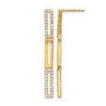 14k Polished 3 Rectangle Link 1/2 carat Diamond Post Earrings