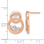 14k Rose Gold Polished 1/2 carat Diamond Double Circle Post Earrings - Image 4