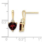 10k Garnet and Diamond Heart Earrings - Image 4