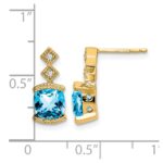 14k Blue Topaz and Diamond Earrings - Image 4