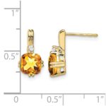 10k Cushion Citrine and Diamond Earrings - Image 4