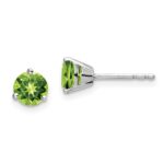 14k White Gold Round Peridot Earrings