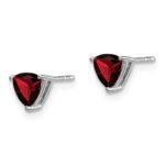 14k White Gold Trillion Garnet Earrings - Image 2