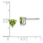 14k White Gold Trillion Peridot Earrings - Image 4