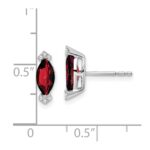 14k White Gold Marquise Garnet and Diamond Earrings - Image 4