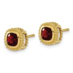 10k Cushion Garnet Earrings - Image 2