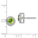 14k White Gold Cushion Peridot Earrings - Image 4