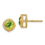 14k Cushion Peridot Earrings
