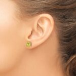 14k Cushion Peridot Earrings - Image 3