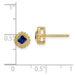 10k Cushion Sapphire Earrings - Image 2