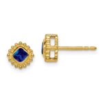 14k 3.4mm Cushion Sapphire Post Earrings
