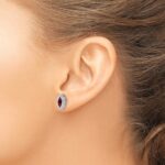 14k White Gold Marquise Garnet Post Earrings - Image 3