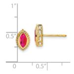 14k 6x3mm Marquise Ruby Post Earrings - Image 4