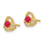 14k 3mm Round February/Amethyst Triangle Post Earrings - Image 2