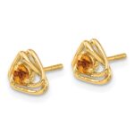 14k 3mm Round November/Citrine Triangle Post Earrings - Image 2