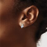 10k White Gold Cushion Aquamarine and Diamond Earrings - Image 3
