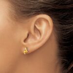 10k Yellow Gold Cushion Citrine and Diamond Earrings - Image 3