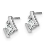 Sterling Silver Antique Cushion White Topaz and Diamond Earrings - Image 2