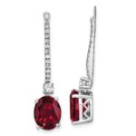 14k White Gold 1/2 carat Lab Grown Diamond VS/SI+ G+ and Lab Created Ruby Earring Jackets
