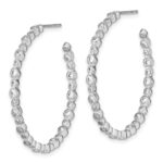 14k White Gold 1 1/2 carat Lab Grown Diamond VS/SI+ G+ Complete Circle Bezel Hoop Post Earrings - Image 2