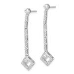 14k White Gold 1/2 carat Lab Grown Diamond VS/SI+ G+ Complete Dangle Post Earrings - Image 2