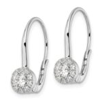 14k White Gold 3/4 carat Lab Grown Diamond VS/SI+ G+ Complete Drop Leverback Earrings - Image 2