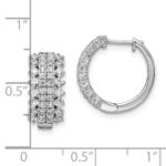 14k White Gold 1 carat Lab Grown Diamond VS/SI+ G+ Complete Hinged Hoop Earrings - Image 4